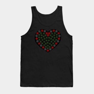 Red and white snowflakes fancy heart Tank Top